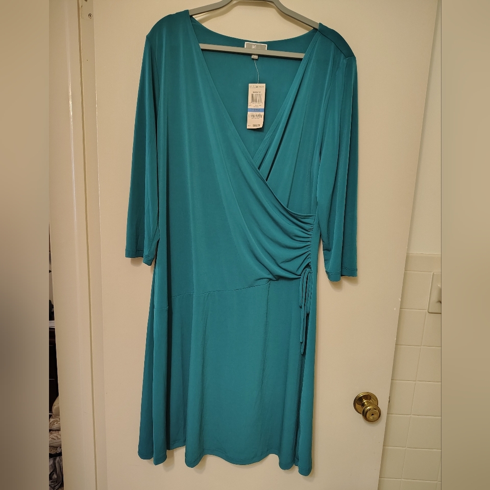Elegant Teal Wrap Dress